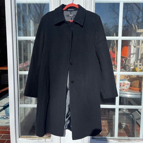 DKNY Wool Long Coat - Picture 1 of 7
